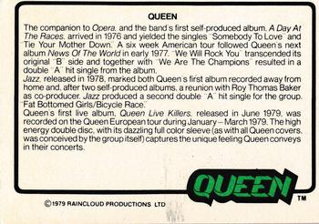 1979 Donruss Rock Stars #41 Queen Back