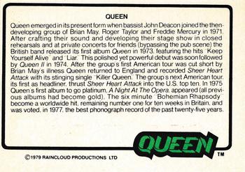 1979 Donruss Rock Stars #51 Queen Back