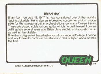 1979 Donruss Rock Stars #1 Queen (Brian May) Back