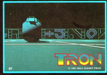 1982 Donruss Tron Movie #61 Blue cycle, front view Front