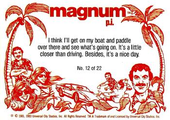 1983 Donruss Magnum P.I. #12 I think I'll get on my boat and paddle over there... Back