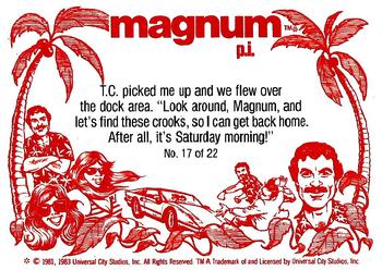 1983 Donruss Magnum P.I. #17 T.C. picked me up and we flew over the dock area. Back