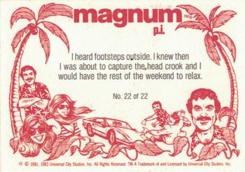 1983 Donruss Magnum P.I. #22 I heard footsteps outside. I knew then... Back