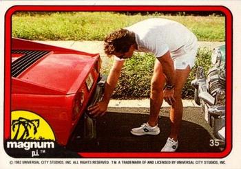 1983 Donruss Magnum P.I. #35 (checking rear fender after bump) Front
