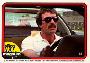 1983 Donruss Magnum P.I. #51 (driving, white shirt) Front