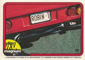 1983 Donruss Magnum P.I. #53 (Robin-1 license plate) Front