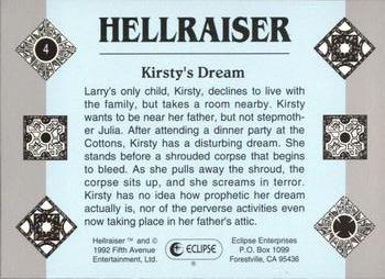 1992 Eclipse Hellraiser #4 Kirsty's Dream Back