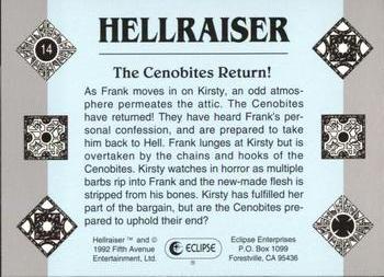1992 Eclipse Hellraiser #14 The Cenobites Return! Back