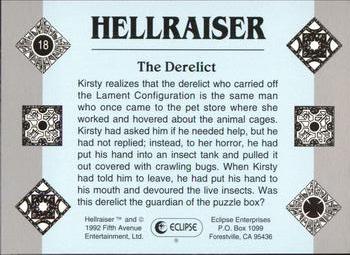 1992 Eclipse Hellraiser #18 The Derelict Back