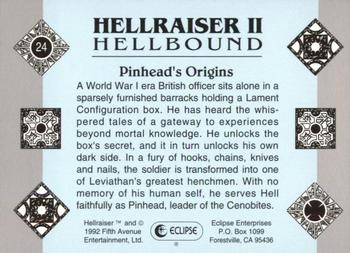 1992 Eclipse Hellraiser #24 Pinhead's Origins Back