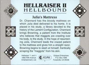 1992 Eclipse Hellraiser #27 Julia's Mattress Back