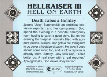 1992 Eclipse Hellraiser #51 Death Takes a Holiday Back