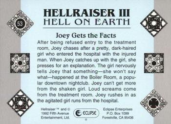 1992 Eclipse Hellraiser #53 Joey Gets the Facts Back