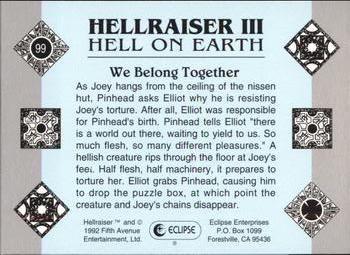 1992 Eclipse Hellraiser #99 We Belong Together Back