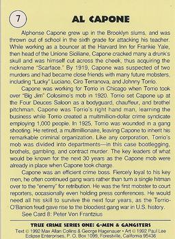 1992 Eclipse True Crime #7 Al Capone Back