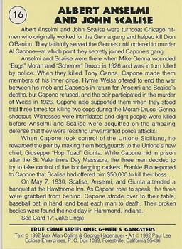 1992 Eclipse True Crime #16 Anselmi & Scalise Back