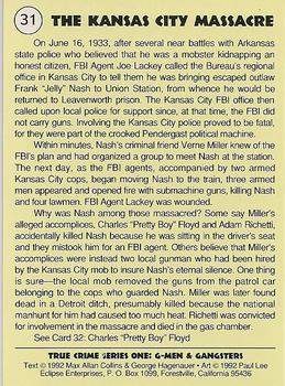 1992 Eclipse True Crime #31 The Kansas City Massacre Back