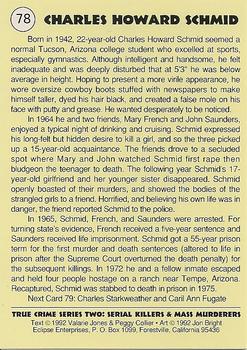 1992 Eclipse True Crime #78 Charles Schmid Back
