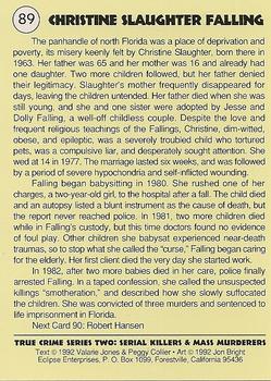 1992 Eclipse True Crime #89 Christine Falling Back