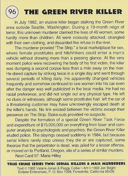 1992 Eclipse True Crime #96 The Green River Killer Back