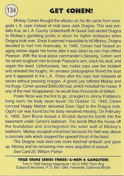 1992 Eclipse True Crime #134 Get Cohen! Back