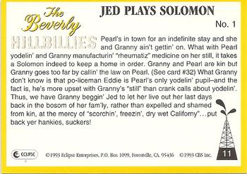 1993 Eclipse Beverly Hillbillies #11 Jed Plays Solomon - No. 1 Back