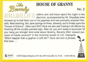 1993 Eclipse Beverly Hillbillies #18 House of Granny - No. 2 Back
