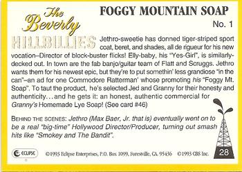 1993 Eclipse Beverly Hillbillies #28 Foggy Mountain Soap - No. 1 Back