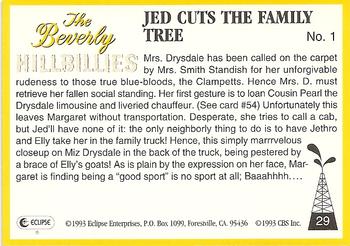 1993 Eclipse Beverly Hillbillies #29 Jed Cuts the Family Tree - No. 1 Back