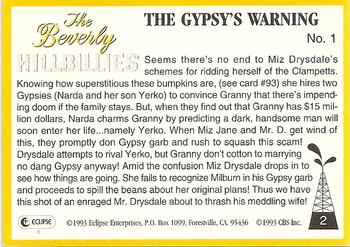 1993 Eclipse Beverly Hillbillies #2 The Gypsy's Warning - No. 1 Back