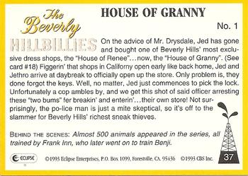 1993 Eclipse Beverly Hillbillies #37 House of Granny - No. 1 Back