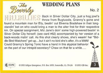 1993 Eclipse Beverly Hillbillies #3 Wedding Plans - No. 2 Back