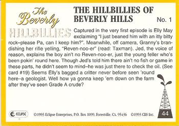 1993 Eclipse Beverly Hillbillies #44 The Hillbillies of Beverly Hills - No. 1 Back