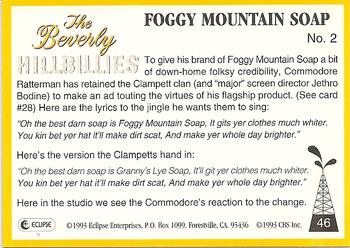 1993 Eclipse Beverly Hillbillies #46 Foggy Mountain Soap - No. 2 Back