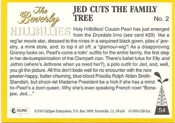 1993 Eclipse Beverly Hillbillies #54 Jed Cuts the Family Tree - No. 2 Back