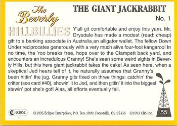 1993 Eclipse Beverly Hillbillies #55 The Giant Jackrabbit - No. 1 Back