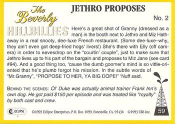 1993 Eclipse Beverly Hillbillies #59 Jethro Proposes - No. 2 Back
