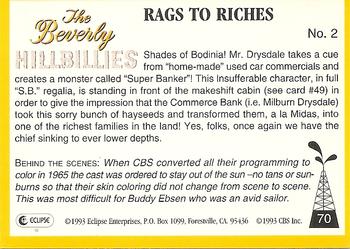 1993 Eclipse Beverly Hillbillies #70 Rags to Riches - No. 2 Back