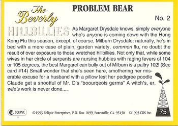 1993 Eclipse Beverly Hillbillies #75 Problem Bear - No. 2 Back