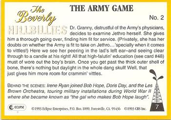 1993 Eclipse Beverly Hillbillies #7 The Army Game - No. 2 Back