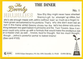 1993 Eclipse Beverly Hillbillies #86 The Diner - No. 1 Back