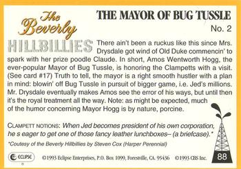 1993 Eclipse Beverly Hillbillies #88 The Mayor of Bug Tussle - No. 2 Back