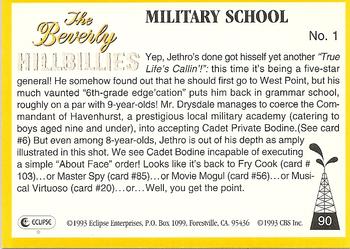 1993 Eclipse Beverly Hillbillies #90 Military School - No. 1 Back