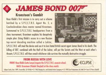 1993 Eclipse James Bond Series 1 #25 Kronsteen's Gambit Back