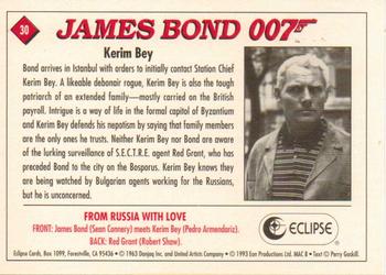 1993 Eclipse James Bond Series 1 #30 Kerim Bey Back