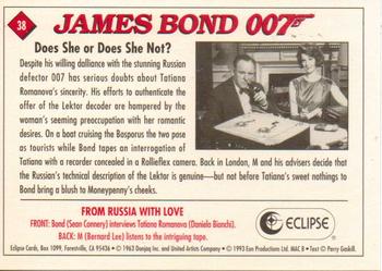 1993 Eclipse James Bond Series 1 #38 Does She or Does She Not? Back