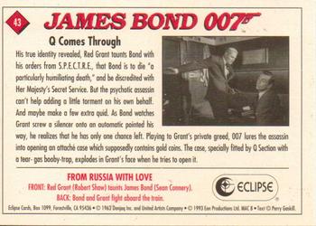 1993 Eclipse James Bond Series 1 #43 Q Comes Through Back
