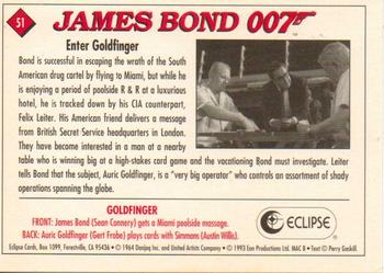 1993 Eclipse James Bond Series 1 #51 Enter Goldfinger Back
