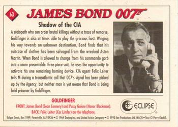 1993 Eclipse James Bond Series 1 #63 Shadow of the CIA Back