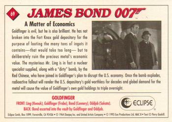1993 Eclipse James Bond Series 1 #69 A Matter of Economics Back